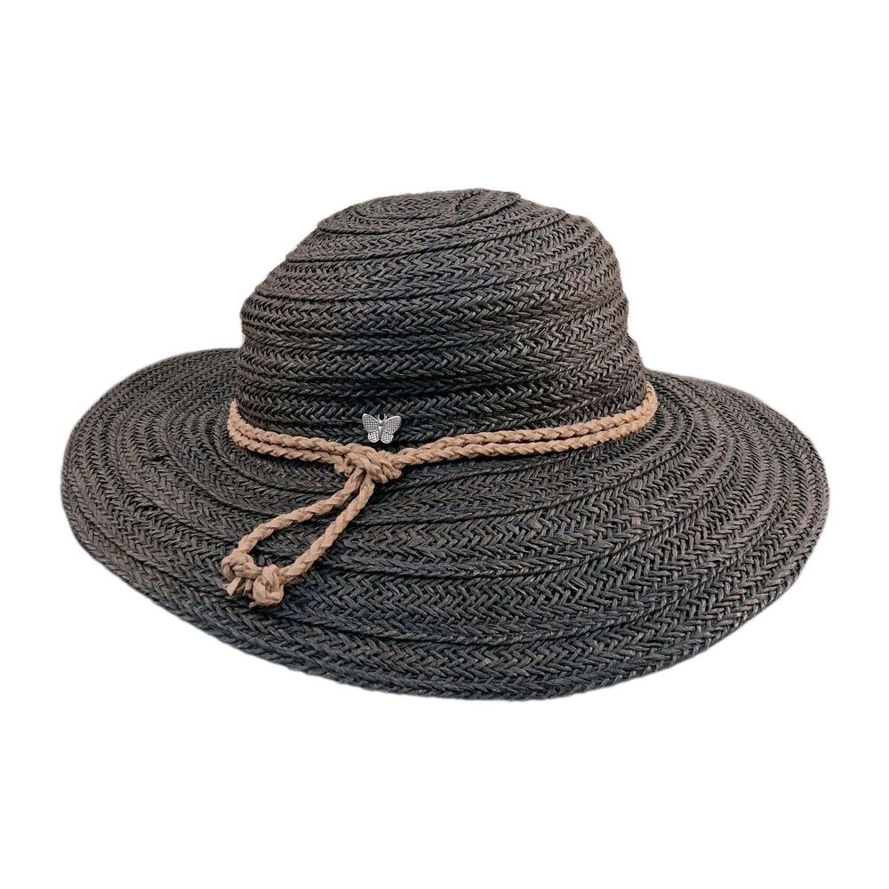 Wide Brim Hat Blue Straw 16 Inch Kallina Women Summer Sun Protection